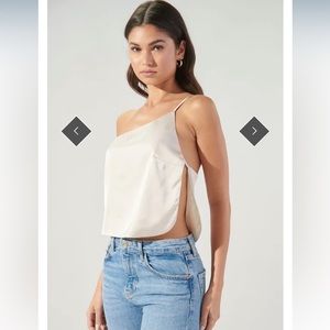 Miwa Satin One Shoulder Strap Top